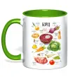 Чашка с цветной ручкой Борщ рецепт Зеленый фото