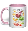Чашка с цветной ручкой Борщ рецепт Нежно розовый фото