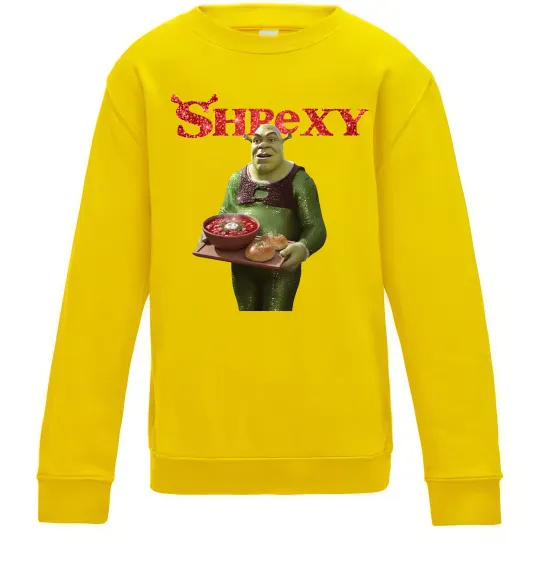 Детский Свитшот Shrexy борщ з пампушками Солнечно желтый фото