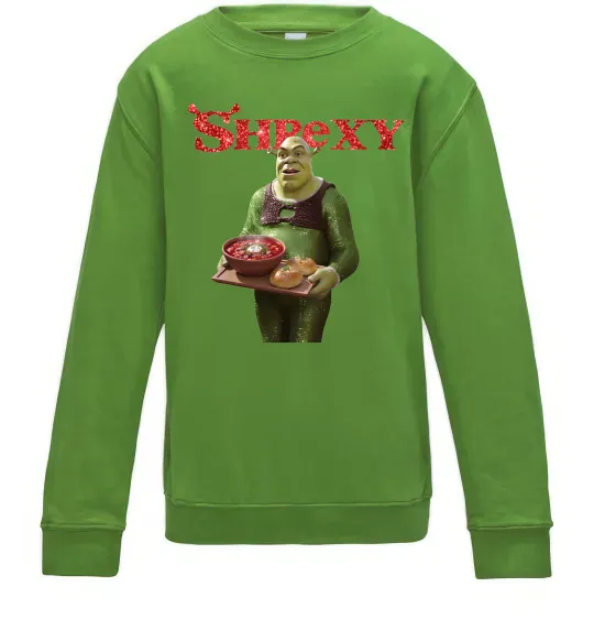 Детский Свитшот Shrexy борщ з пампушками Лаймовый фото