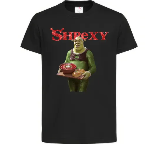 Дитяча футболка Shrexy борщ з пампушками Чорний фото