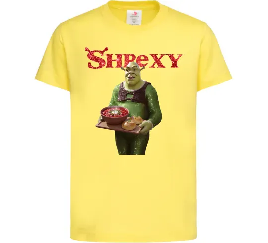 Дитяча футболка Shrexy борщ з пампушками Лимонний фото