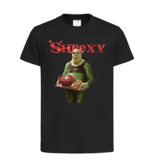 Дитяча футболка Shrexy борщ з пампушками Чорний фото