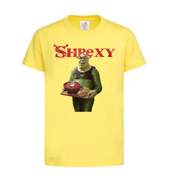 Дитяча футболка Shrexy борщ з пампушками Лимонний фото