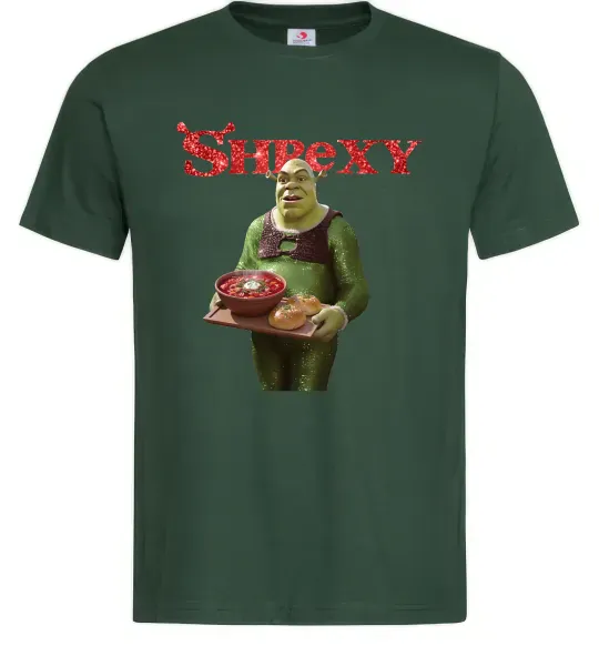 Чоловіча футболка Shrexy борщ з пампушками Темно-зелений фото