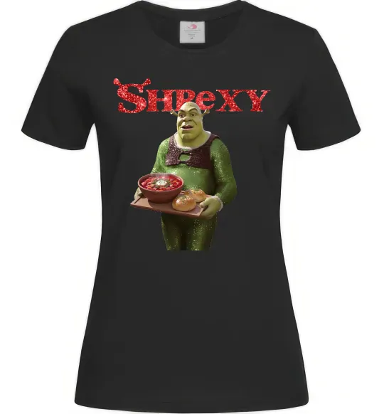 Жіноча футболка Shrexy борщ з пампушками Чорний фото