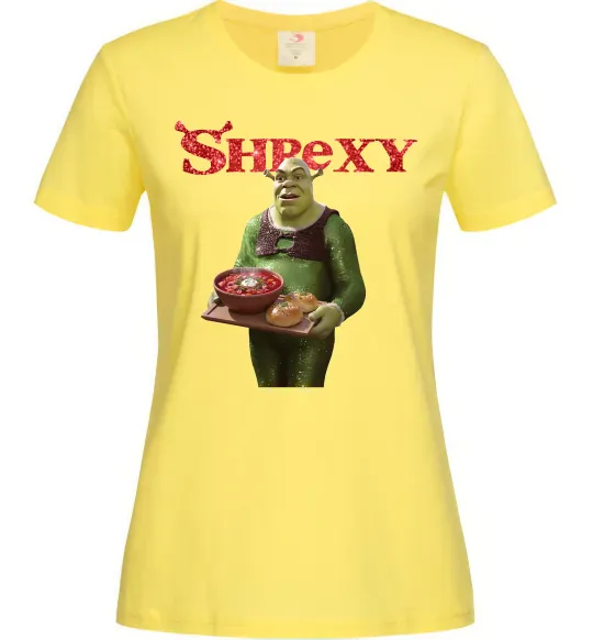 Жіноча футболка Shrexy борщ з пампушками Лимонний фото