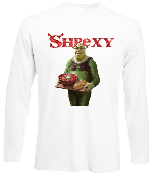 Лонгслів Shrexy борщ з пампушками Білий фото