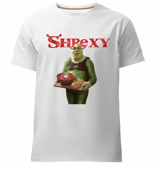 Мужская премиум футболка Shrexy борщ з пампушками Белый фото