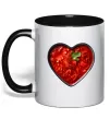 Чашка с цветной ручкой Борщ серце Черный фото