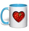 Чашка с цветной ручкой Борщ серце Голубой фото