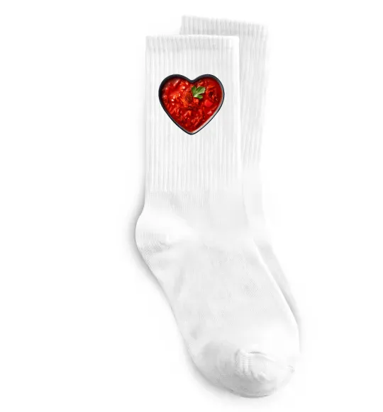 Носки Борщ серце Белый фото
