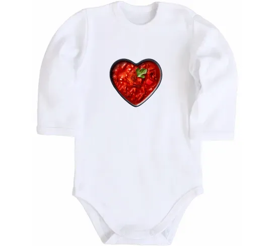 Дитячий бодік Борщ серце Білий фото