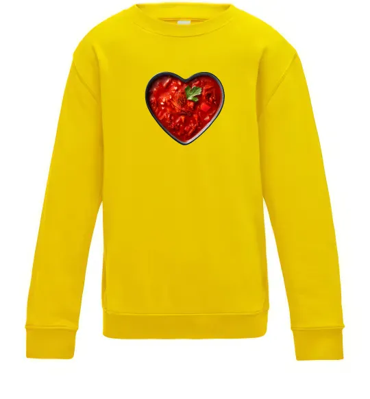 Детский Свитшот Борщ серце Солнечно желтый фото