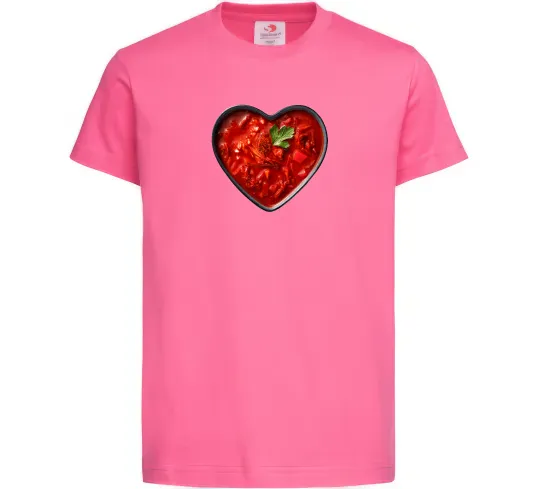 Дитяча футболка Борщ серце Яскраво-рожевий фото
