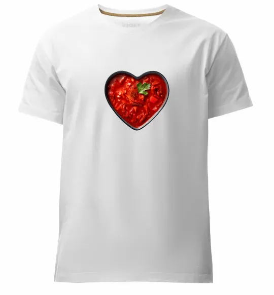 Чоловіча преміум футболка Борщ серце Білий фото