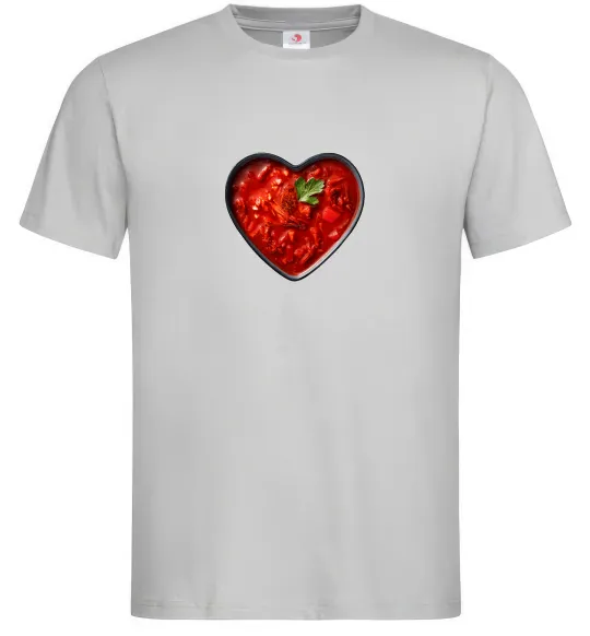 Чоловіча футболка Борщ серце Сірий фото