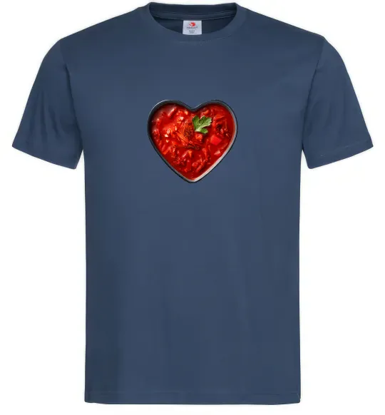 Чоловіча футболка Борщ серце Темно-синій фото