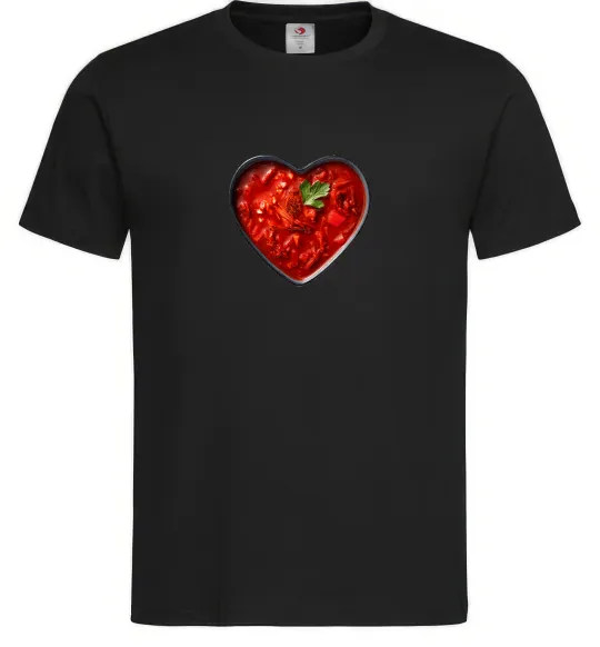 Чоловіча футболка Борщ серце Чорний фото