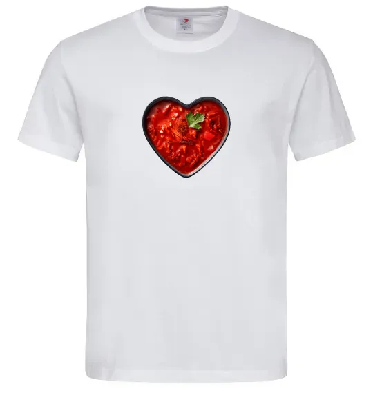 Чоловіча футболка Борщ серце Білий фото