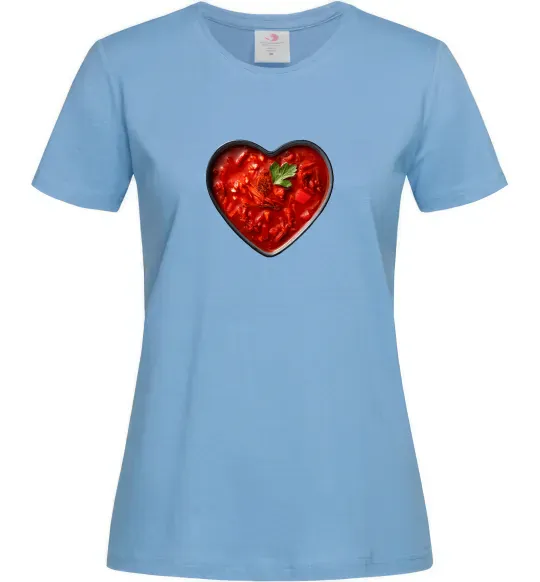 Жіноча футболка Борщ серце Блакитний фото