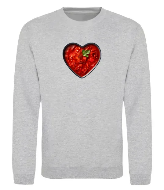 Свитшот Борщ серце Серый меланж фото