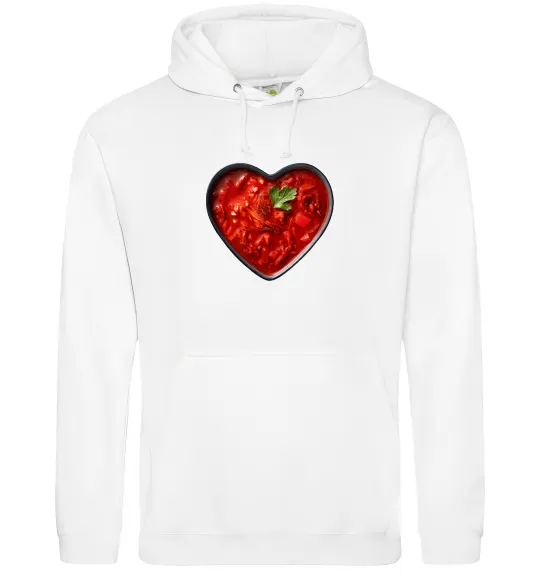 Чоловіча толстовка (худі) Борщ серце Білий фото
