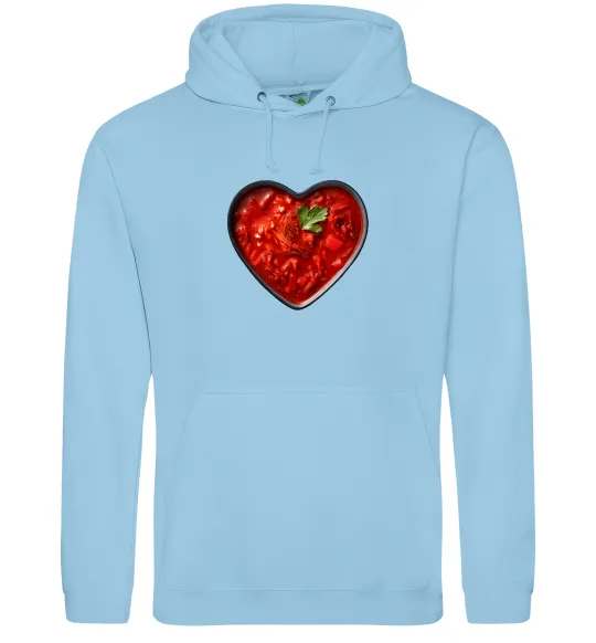 Женская толстовка (худи) Борщ серце Голубой фото