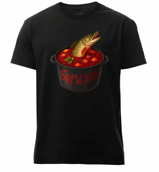 Мужская премиум футболка Борщука Черный фото