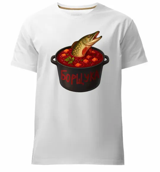 Мужская премиум футболка Борщука Белый фото