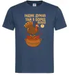 Чоловіча футболка Індик думав та й в борщ попав Темно-синій фото