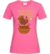 Жіноча футболка Індик думав та й в борщ попав Яскраво-рожевий фото