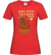Жіноча футболка Індик думав та й в борщ попав Червоний фото