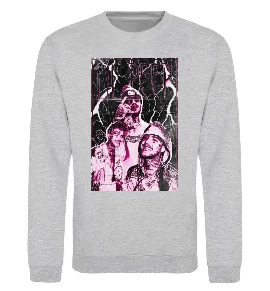Світшот Lil Peep retro Сірий меланж фото