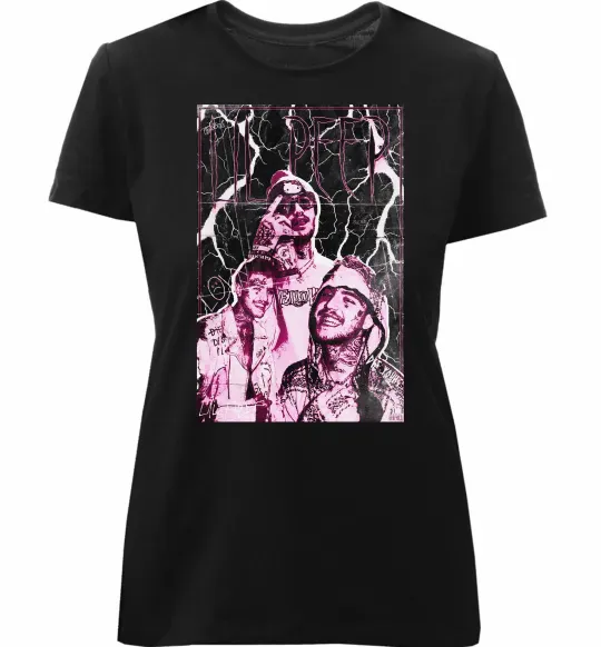 Женская премиум футболка Lil Peep retro Черный фото