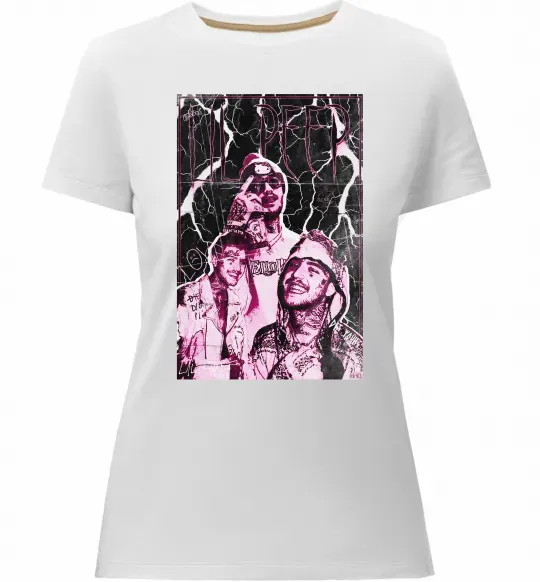 Женская премиум футболка Lil Peep retro Белый фото