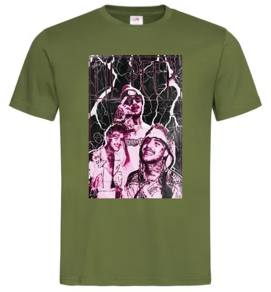 Мужская футболка Lil Peep retro Оливковый фото