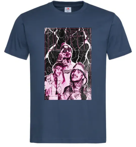 Мужская футболка Lil Peep retro Темно-синий фото