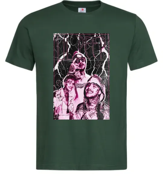 Мужская футболка Lil Peep retro Темно-зеленый фото