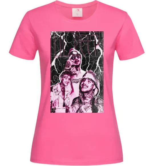 Женская футболка Lil Peep retro Ярко-розовый фото