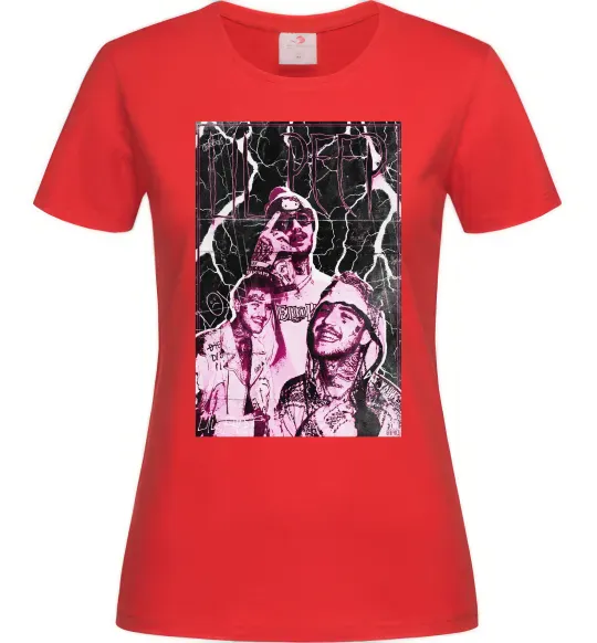 Женская футболка Lil Peep retro Красный фото