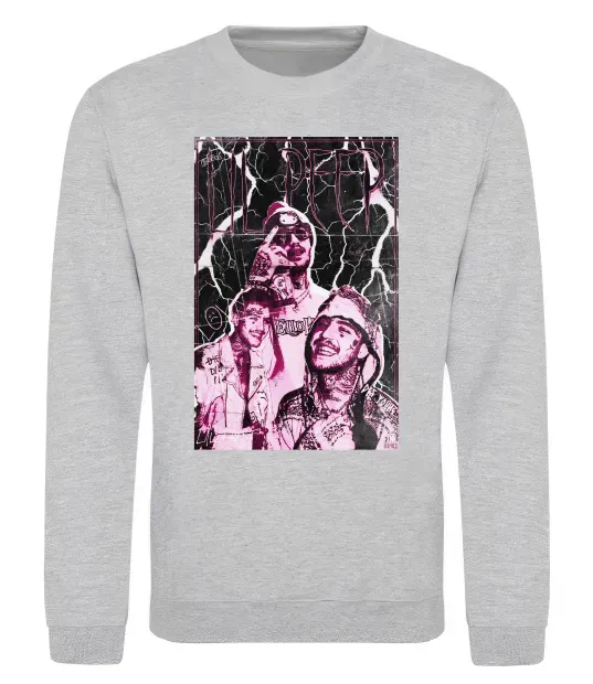 Свитшот Lil Peep retro Серый меланж фото
