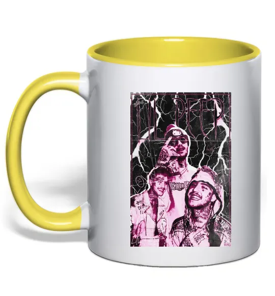 Чашка з кольоровою ручкою Lil Peep retro Лимонний фото