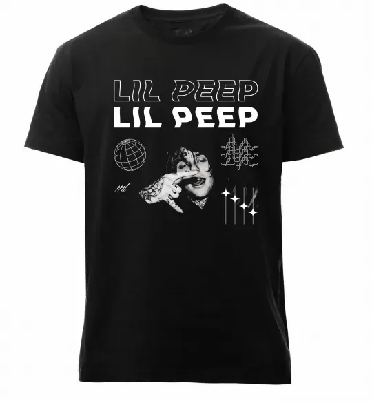 Чоловіча преміум футболка Lil Peep фото Чорний фото