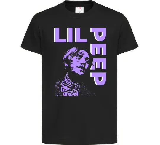 Детская футболка Lil Peep purple Черный фото