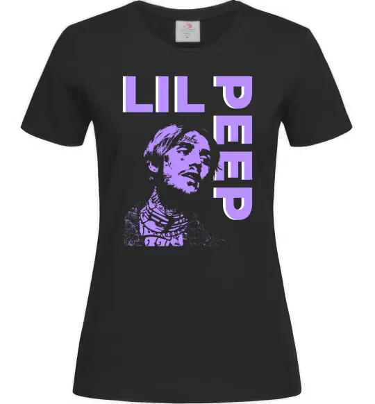 Женская футболка Lil Peep purple Черный фото