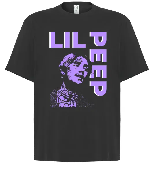 Футболка Оверсайз Lil Peep purple Черный фото