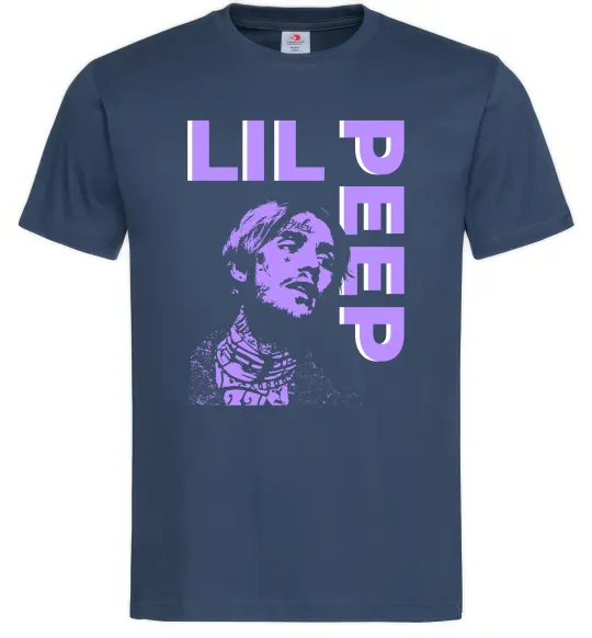 Мужская футболка Lil Peep purple Темно-синий фото