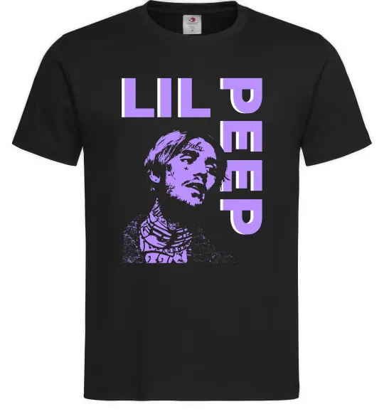 Мужская футболка Lil Peep purple Черный фото