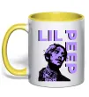 Чашка с цветной ручкой Lil Peep purple Солнечно желтый фото